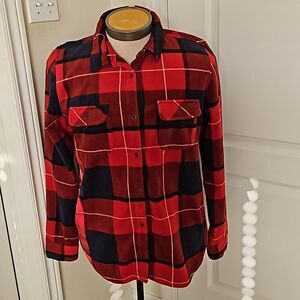 Ripzone Men's Flannel Buffalo Plaid Button-Down Long Sleeves Shirt XL Red/ Blue